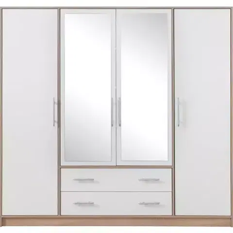 Šatníkové skrine Skriňa Smart SRl1 200 cm dub sonoma/biela