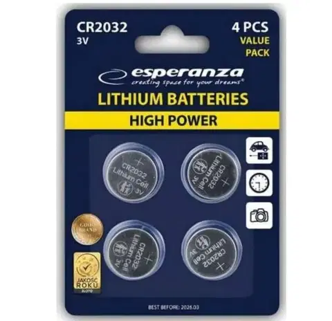Batérie primárne Kinekus Batéria líthiová CR 2032, 3V, blister 4ks ESPERANZA