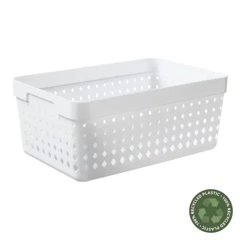 Boxy na skladovanie PLAST TEAM - Košík úložný XL biely Seoul
