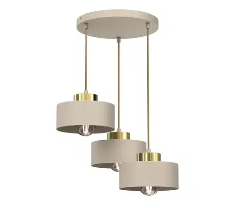 Svietidlá  Luster na lanku MARTI 3xE27/15W/230V béžová/zlatá 9932