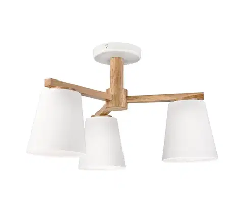 Svietidlá  Prisadený luster ELLIE 3xE27/15W/230V biela/dub LM-3.113/DĄB/BIAŁY