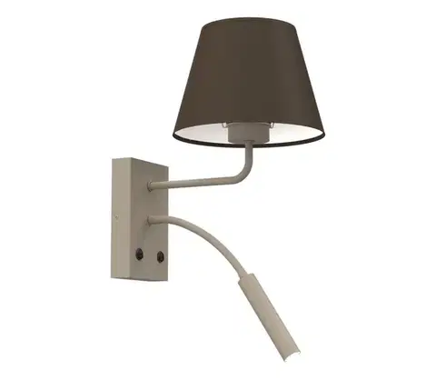 Svietidlá  Nástenné svietidlo ARDEN 1xE27/15W/230V + 1xG9/8W béžová/hnedá 4654