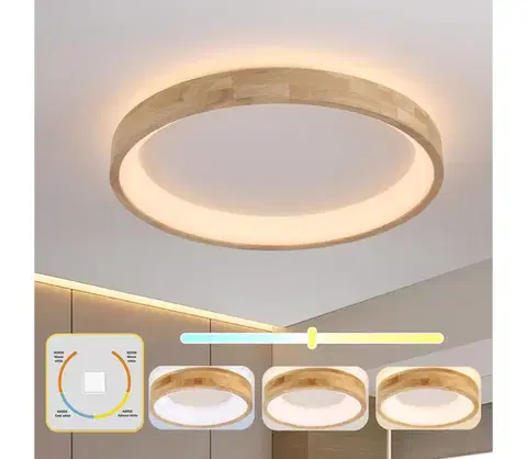 Svietidlá BRILAGI-LED Stropné svietidlo FALCON WOOD LED/60W/230V 3000/4000/6000K 80 cm drevo BRI557