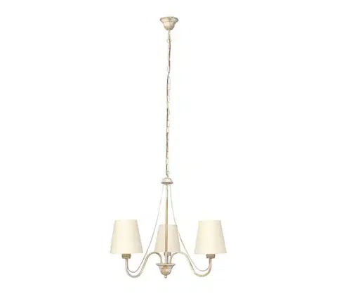 Svietidlá  Luster na reťazi MALBO 3xE27/15W/230V béžová W-2920/3 WT+AB+EC