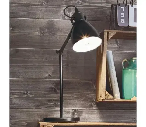 Lampy Eglo 55251 - Stolná lampa PRIDDY 1xE27/40W/230V čierna 55251