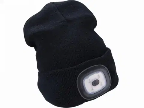 Čelovky EXTOL LIGHT Čiapka čierna s čelovým svetlom, LED 4x45lm, nabíjanie cez USB