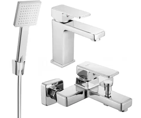 Kúpeľňové batérie MEXEN/S - Cetus R45 Set umývadlovej a vaňovej batérie s príslušenstvom, chróm 744303R45-00