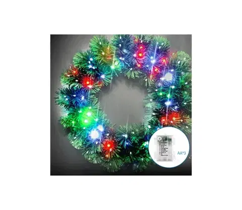 Vianočné dekorácie  B.V.  - LED RGBY Vonkajší vianočný veniec 72xLED/3xAA pr. 50cm IP44 B10303Y2A