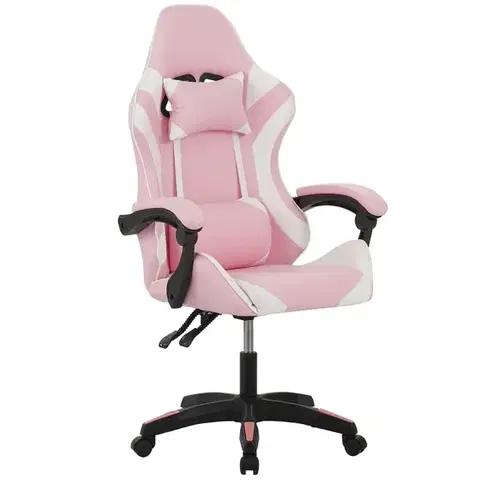 Otočné kreslá Kreslo pre Hráča Kastor 8689 biela/ružový