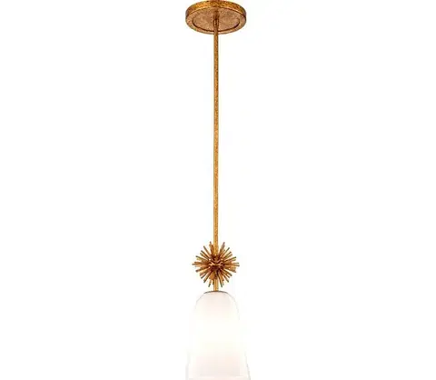 Svietidlá Elstead Quoizel STARING-MP-DG-OPAL-Luster STARING 1xE27/40W/230V pr. 18,4 cm zlatá/biela STARING-MP-DG-OPAL