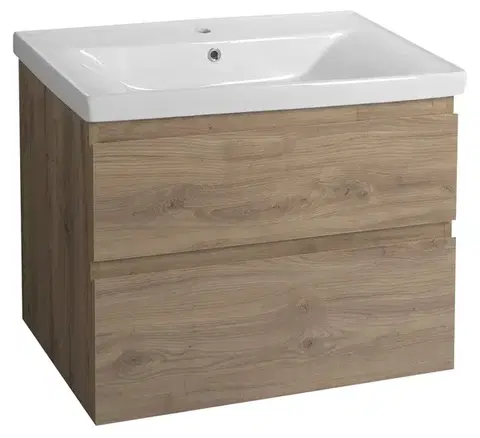 Kúpeľňový nábytok AQUALINE - ALTAIR umývadlová skrinka 77,5x60x45cm, dub emporio AI380