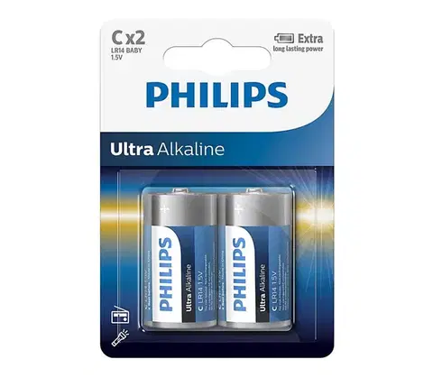 Predlžovacie káble Philips LR14E2B/10 - 2 ks Alkalická batéria C ULTRA ALKALINE 1,5V 7500mAh Phil-LR14E2B/10