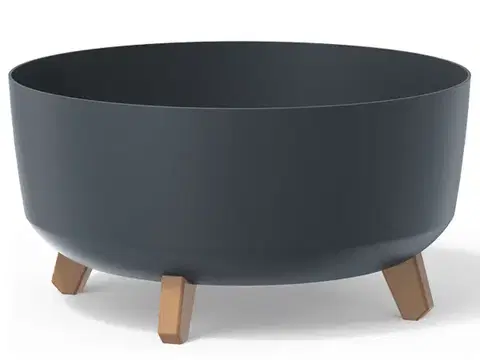 Kvetináče a truhlíky NABBI DGRL400L plastový kvetináč na nožičkách 37,9 cm antracit