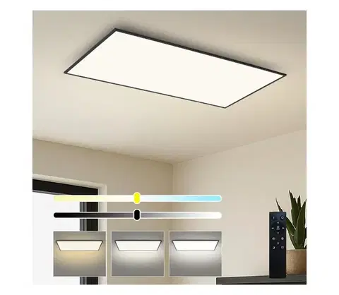 Svietidlá BRILAGI - LED stmievateľné stropné svietidlo SLIMFRAME LED/80W/230V 120x60 cm čierne + DO BRI778