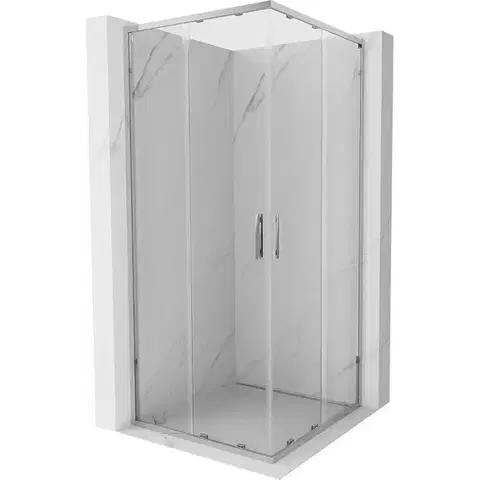 Sprchovacie kúty MEXEN/S - Exo štvorcový posuvný sprchovací kút 90 x 90, transparent, chróm 8111-090-090-01-00