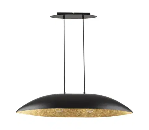 Svietidlá  Luster na lanku GONDOLA 2xE27/60W/230V čierna/zlatá 40633