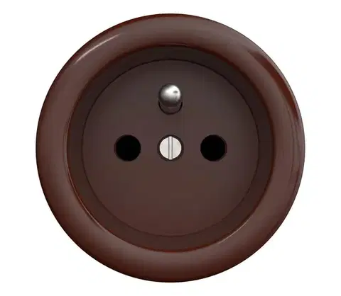 Predlžovacie káble lap - Retro domová zásuvka bez rámu 230 V hnedá H/ZF