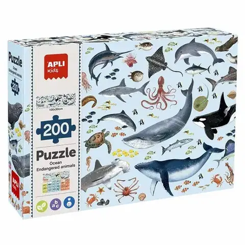 Do 49 dielikov APLI APLI Puzzle Ohrozené druhy zvierat z oceánu 200 dielikov