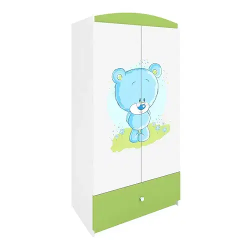 Skrine do izieb Skriňa Babydreams Zelená – Medveď modrý
