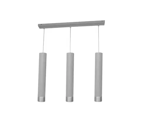 Svietidlá  LED Luster na lanku TUBA 3xGU10/4,8W/230V šedá/lesklý chróm W-L 1111/3 GR+CH
