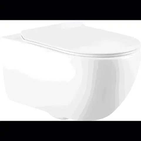 Záchody MEXEN - Carmen misa wc Rimless vrátane sedátka s slow slim, duroplast, biela lesk 3088L4000