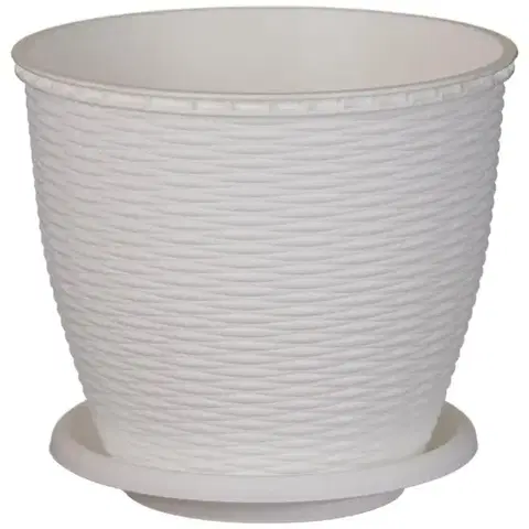 Záhrada Kvetináč  RATTAN 16 L biely