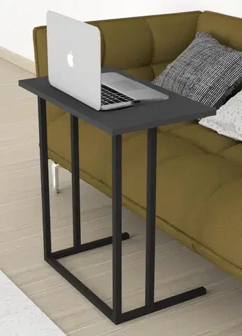 Stoly a stolíky SORIA kovový stolík na notebook, antracit 