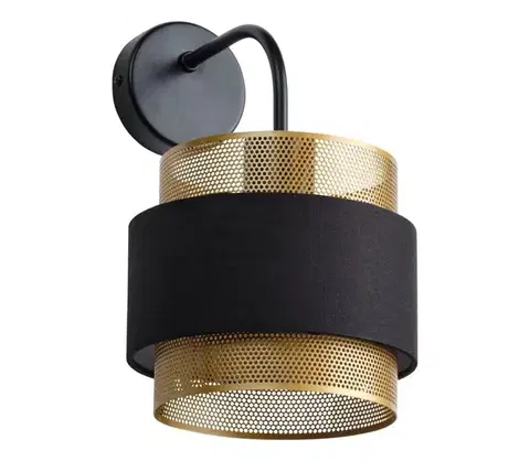 Svietidlá Osram - Nástenné svietidlo DECOR HORNET 1xE27/10W/230V čierna/zlatá 4058075847828