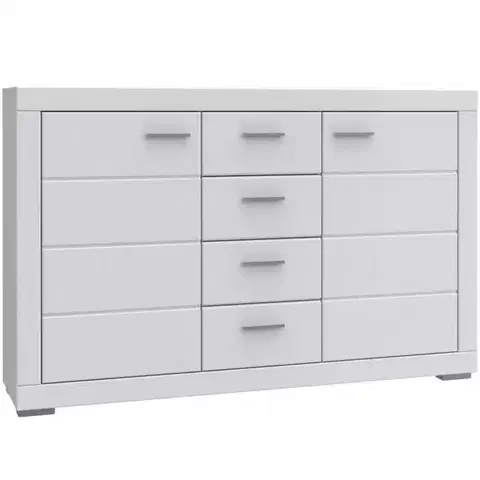Komody do spálne Komoda Snow 2D4S SNWK36 biely mat