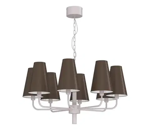 Svietidlá  Luster na reťazi TORTOLA 8xE14/15W/230V hnedá/krémová 3673
