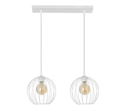 Svietidlá  Luster na lanku MERCURE 2xE27/15W/230V biela W-L 1388/2 WT