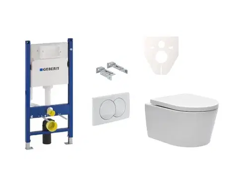 Záchody Cenovo zvýhodnený závesný WC set Geberit do ľahkých stien / predstenová montáž + WC SAT Brevis SIKOGES5W0 SIKOGES5W0