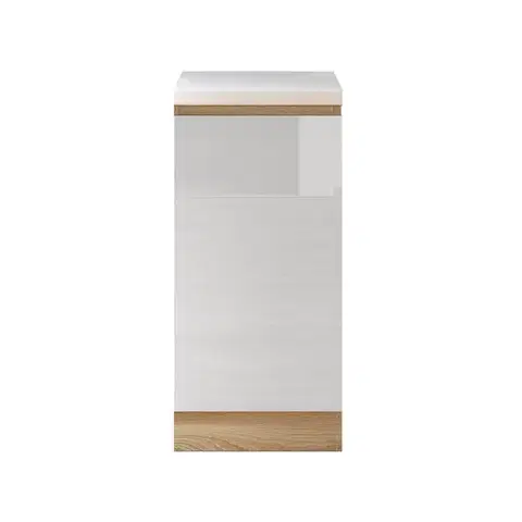 Kuchynské dolné skrinky KONDELA Line White D40 dolná kuchynská skrinka biela / dub sonoma