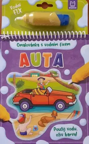 Nalepovačky, vystrihovačky, skladačky Omalovánka s vodním fixem: Auta