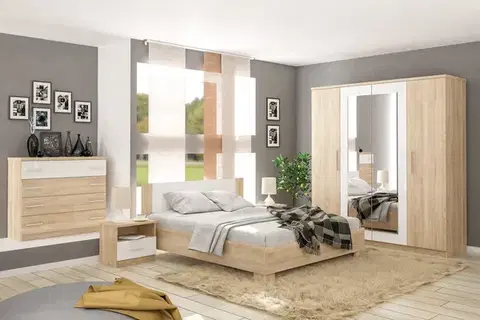 Spálňové zostavy NABBI Mateo spálňa dub sonoma / biela