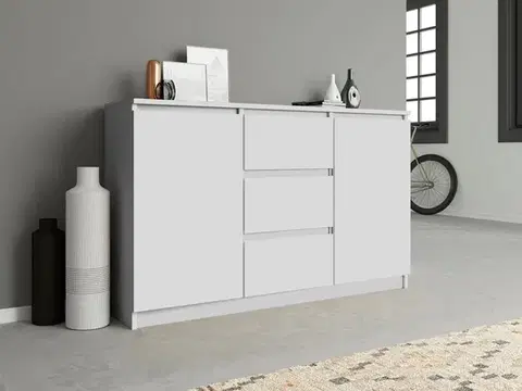 Komody a skrinky Moderná komoda 2D3S, biela