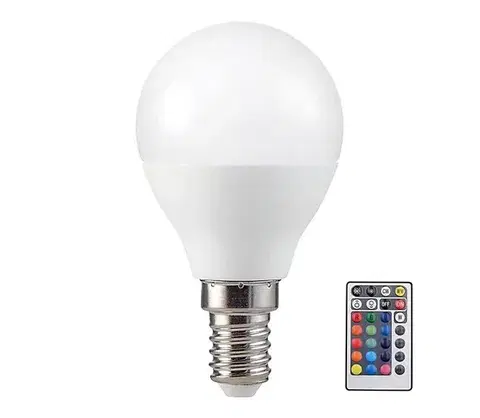 LED osvetlenie  LED RGB Stmievateľná žiarovka P45 E14/4,8W/230V 3000K + diaľkové ovládanie 3029