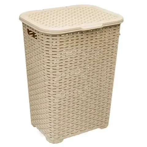 Kúpeľňové doplnky Kôš na bielizeň Katex 60 l ratan /béžový/