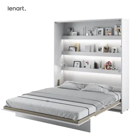 Postele Dig-net nábytok Sklápacia posteľ Lenart BED CONCEPT BC-13 biela | 180 x 200 cm