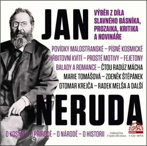 Česká beletria Supraphon Jan Neruda: Výběr z díla slavného básníka, prozaika, kritika a novináře - audiokniha CD