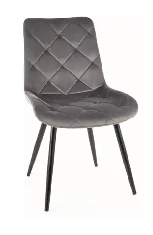 Kuchynské a jedálenské stoličky Signal Jedálenská stolička RALPH VELVET Farba: Sivá / Bluvel 14