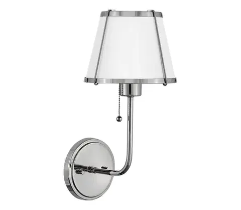 Svietidlá Elstead Hinkley HK-CLARKE1-PN-WH - Nástenná lampa CLARKE 1xE27/40W/230V chróm/biela HK-CLARKE1-PN-WH