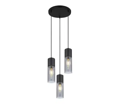 Svietidlá Globo 21000-3HB - Luster na lanku ANNIKA 3xE27/25W/230V pr. 30 cm čierna 21000-3HB