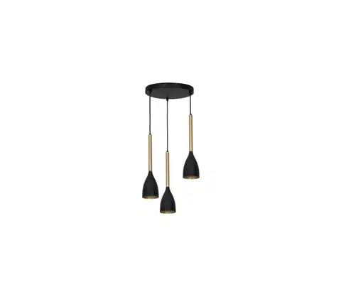 Svietidlá  Luster na lanku ISTAPPAR 3xE27/60W/230V čierna/zlatá 3300