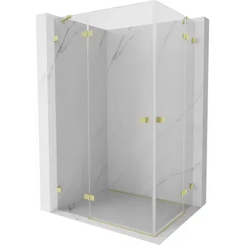 Sprchovacie kúty MEXEN/S - Lunar Duo sprchový kút dvere krídlové 95 x 80, transparent, zlato kartáčovaná 834-095L-080P-55-00