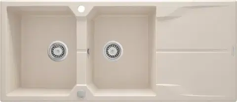 Kuchynské drezy DEANTE DEANTE - Andante beige - Granitový drez, 2 - bowl s odkvapkávačom ZQN_5213