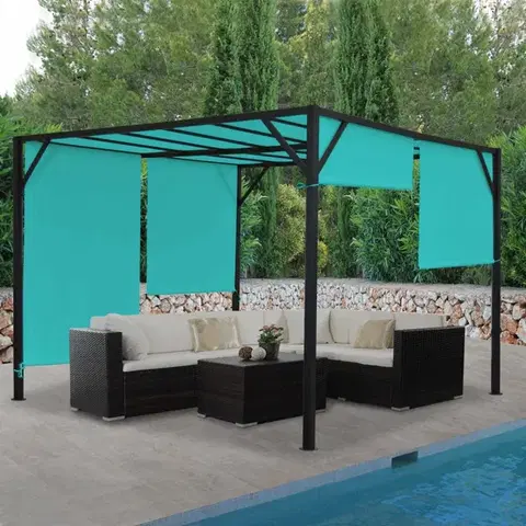 Záhradné pergoly Pergola so sťahovacou strechou 3x3 m Dekorhome