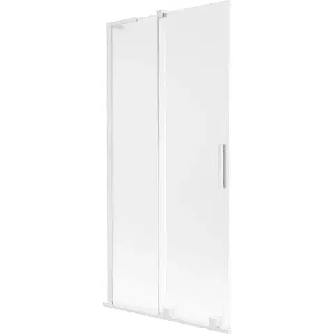 Sprchové dvere MEXEN/S - Velar L dvojkrídlová posuvná vaňová zástena 95 x 150, dekor, biela 896-095-003-31-20
