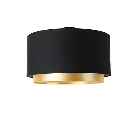 Stropné osvetlenie Moderné stropné svietidlo čierne so zlatom 47 cm Duo tienidlo - Combi