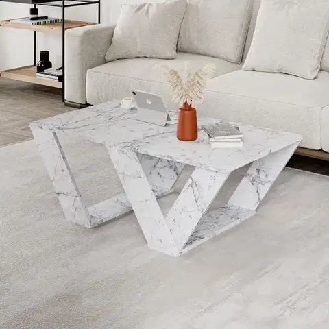 Konferenčné stolíky Konferenčný stolík Pipra - Carrara Marble